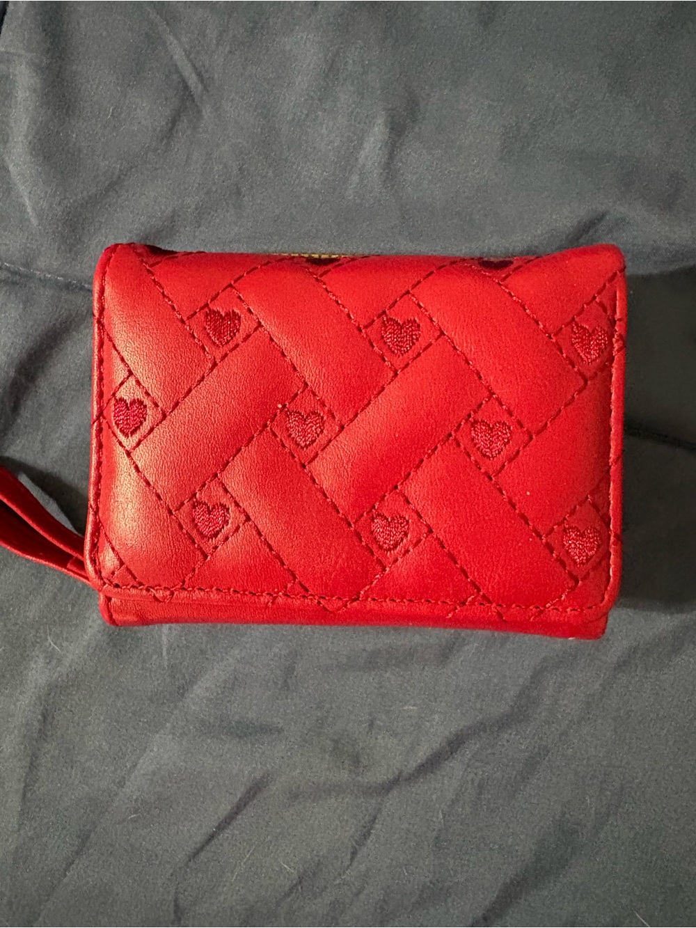 Red Quilted Heart Accent Women's Wallet